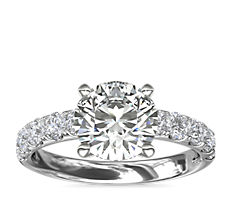 Riviera Pavé Diamond Engagement Ring in 14k White Gold (5/8 ct. tw.)